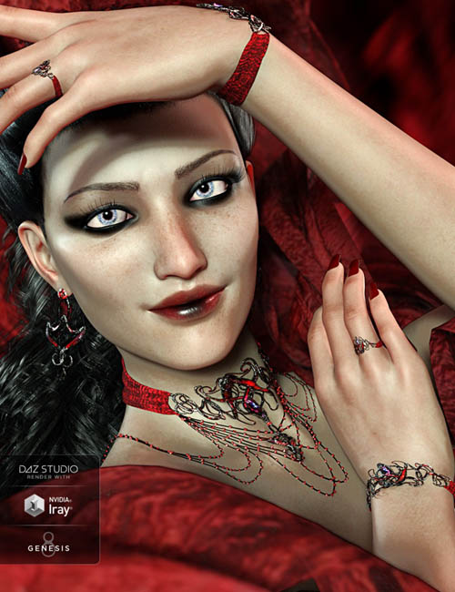 The Blood Baroness Jewelry Set for Genesis 8 Female(s)