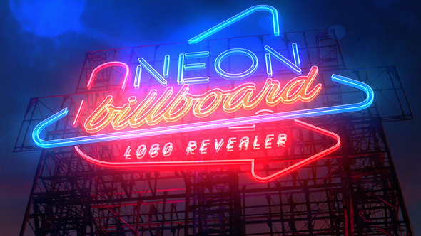  Neon Billboard Logo Revealer 