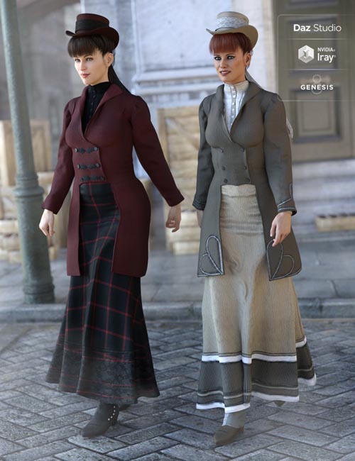 Mid Victorian Outfit Textures for Genesis 8 Female(s)