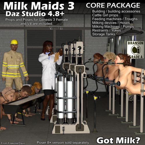 "Milk Maids 3" Core Pack For DazStudio 4.8+