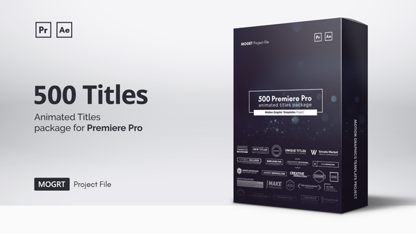 Mogrt Titles - 300 Animated Titles for Premiere Pro & After Effects
