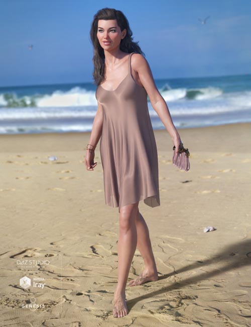 dForce Chiffon Slip Dress for Genesis 8 Female(s)
