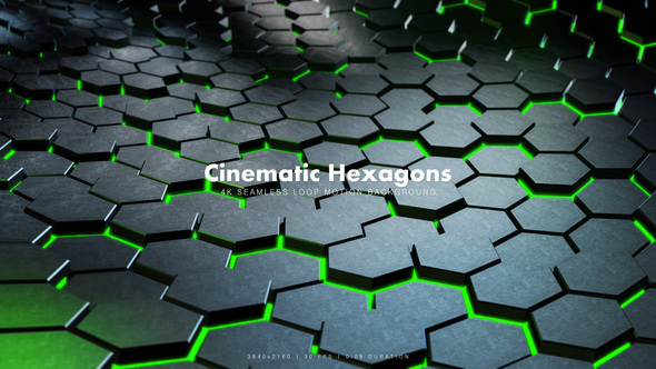 Cinematic Hexagons Green 