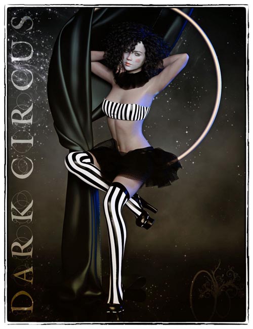 dForce Dark Circus Outfit for Genesis 8 Female(s)