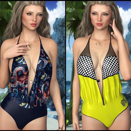 Sirens: dforce Poolside Swimwear for Genesis 8 Females