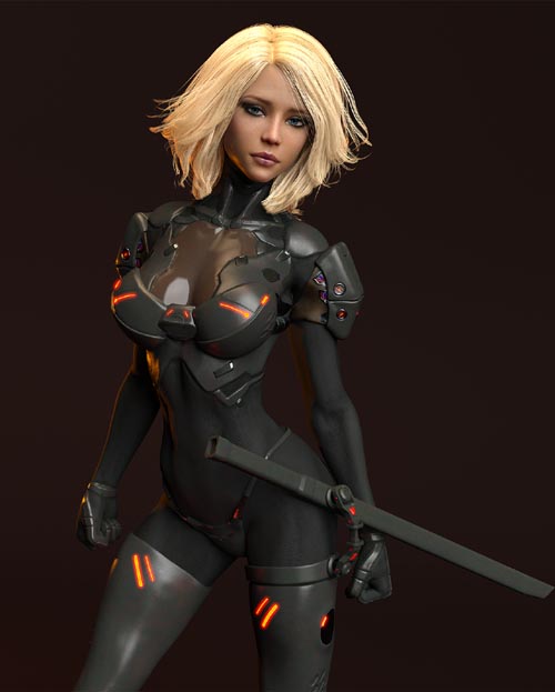 Abrion Combat Suit and Character Morph for Genesis 8 Female DAZ Studio Iray