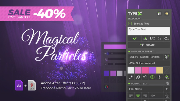 TypeX - Text Animation Tool | Magical Particles Pack: Handwritten Calligraphy Titles 