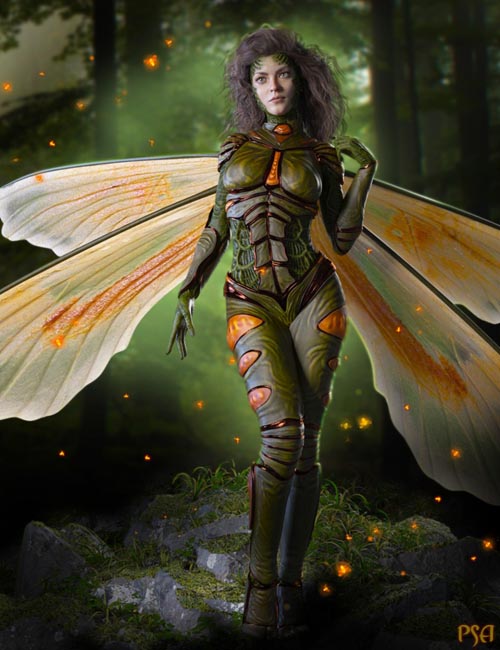 Pix Pyrida HD and FireFly Outfit for Genesis 8 Female(s)