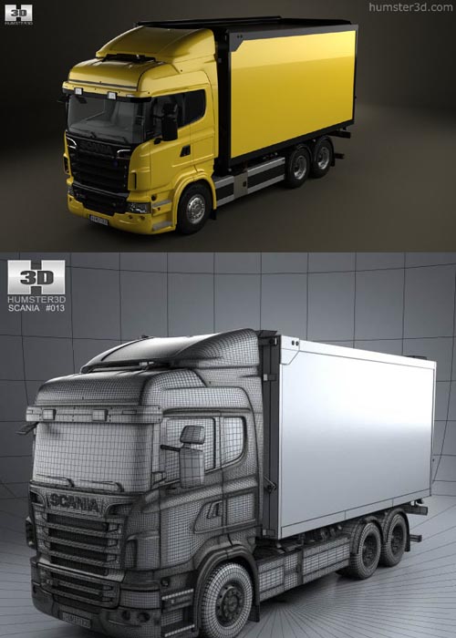 Scania R 730 Box Truck 2010 3D model