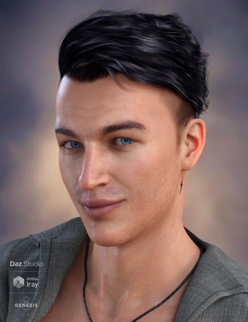 Terence Flipped Hair for Genesis 3 and 8 Male(s)
