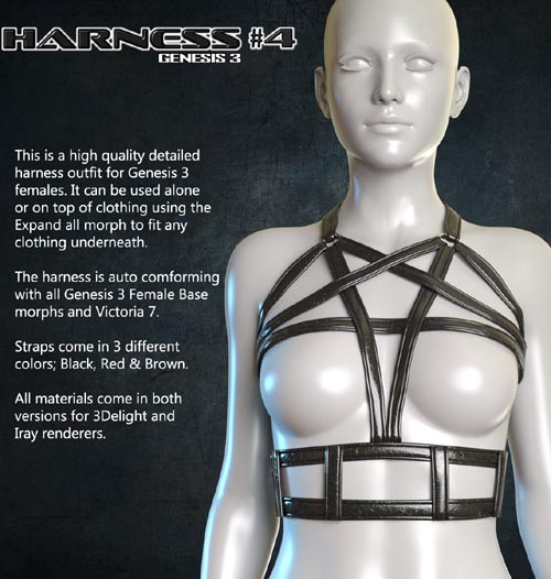 Exnem Harness 4 for Genesis 3 Female