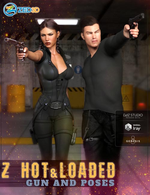 Z Hot and Loaded - Gun and Poses for Genesis 3 and 8