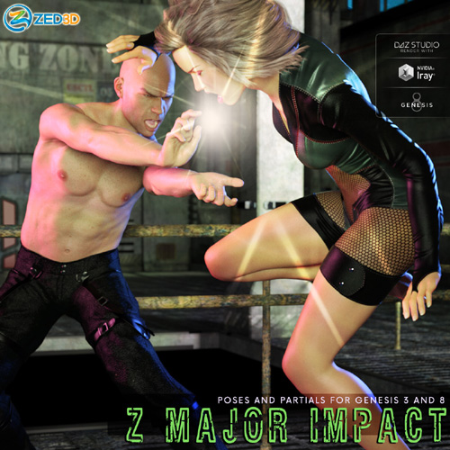 Z Major Impact - Poses for Genesis 3 and 8 Male and Female