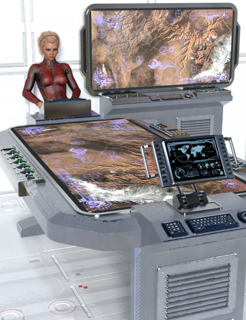 Sci-fi Tactical Table And Monitor