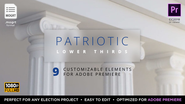 Patriotic Titles & Lower 3rds | Mogrt for Premiere 