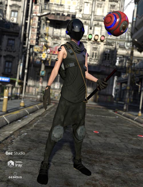 Dystopian Ninja Outfit for Genesis 8 Male(s)