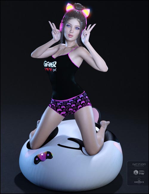 Gamer Girl PJs and Accessories for Genesis 8 Female(s)