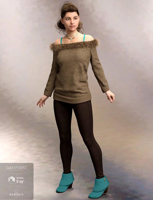 Cozy Sweater Outfit for Genesis 8 Female(s)
