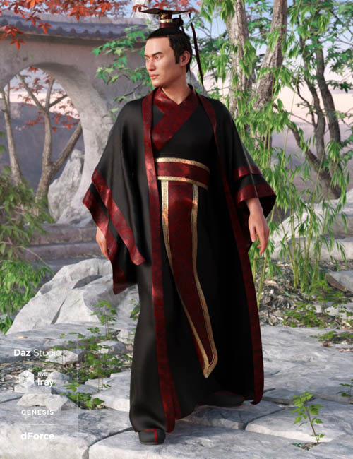 dForce Hanfu Outfit for Genesis 8 Male(s)