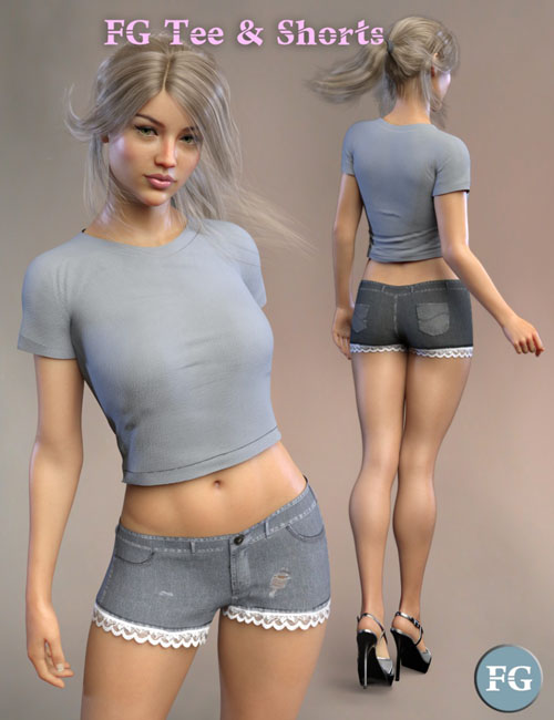 FG T-Shirt and Shorts for Genesis 8 Female(s)