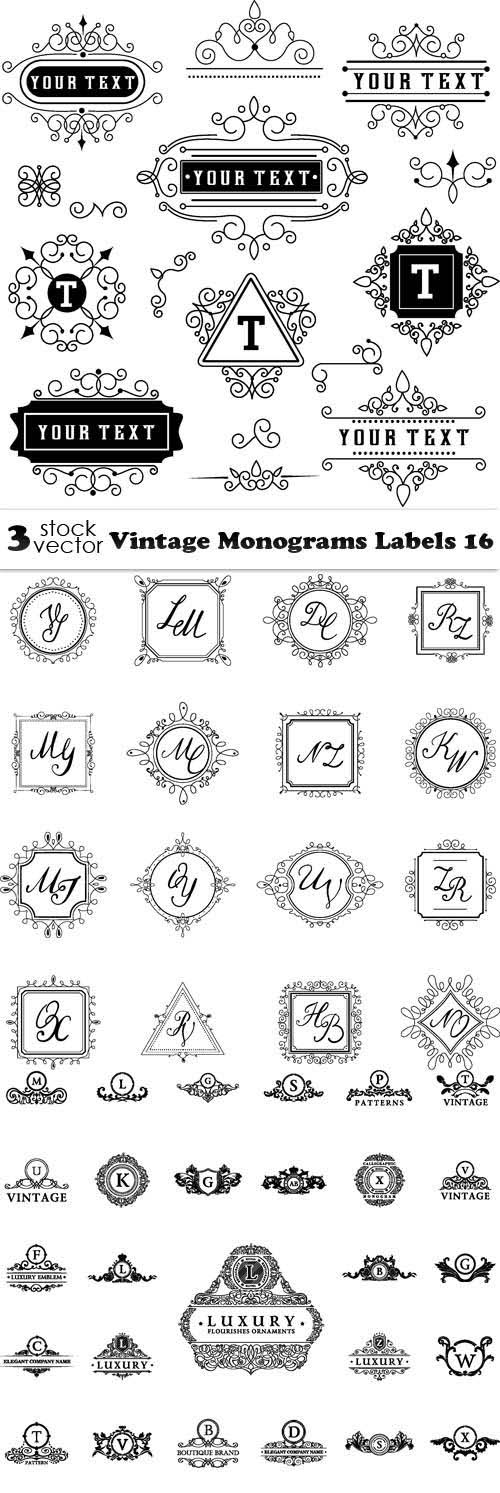 Vintage Monograms Labels 16