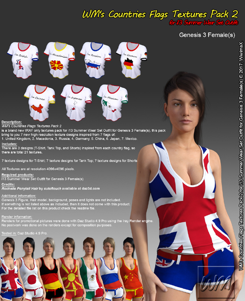 WM's Countries Flags Textures Pack 2 for i13 Summer Wear Set Outfit