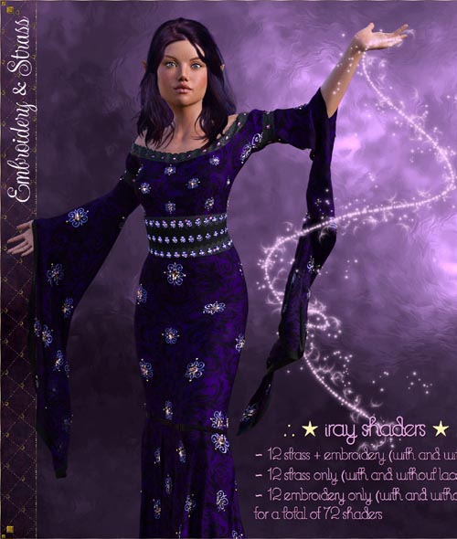 Embroidery & Strass - IRAY Shaders for DAZ