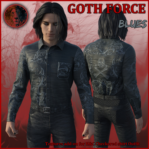 Goth Force blues for H and C Checkered Shirt Outfit for G8M