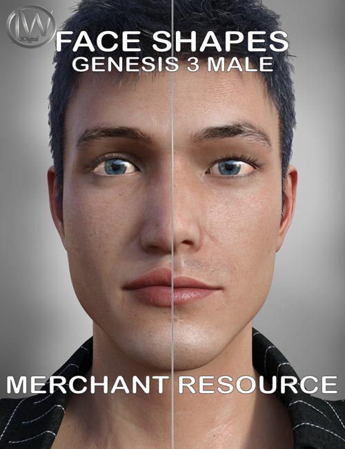 Face Shapes Merchant Resource for Genesis 3 Male