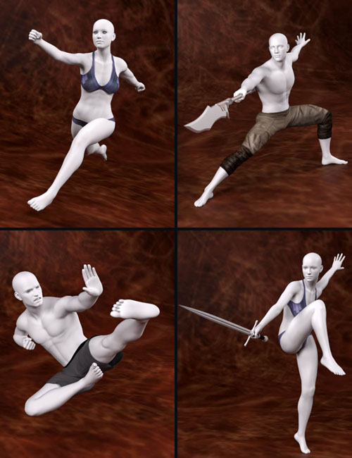 Kung Fu Action Poses for Genesis 3 and 8