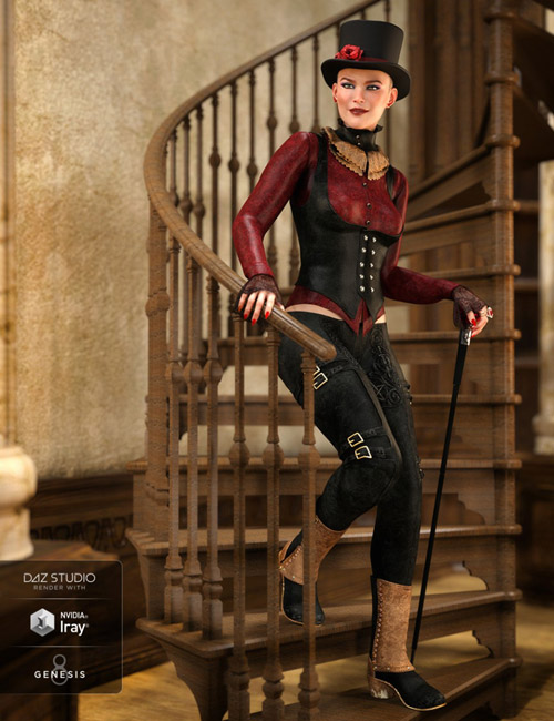 dForce Burgundy Creed Outfit for Genesis 8 Female(s)