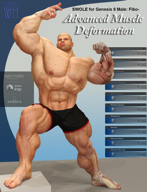 SWOLE for Genesis 8 Male: Fibo - Advanced Muscle Deformation