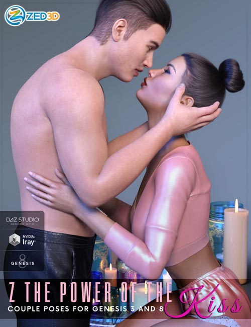 Z The Power of The Kiss Romantic Poses for Genesis 3 and 8