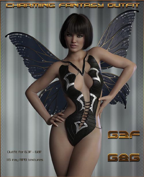 Charming Fantasy Outfit for Genesis 3 & 8 Female