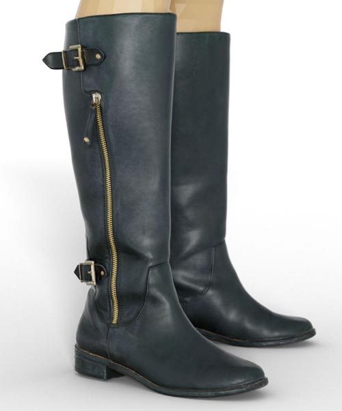 Black Leather Boots for Genesis 8 Female