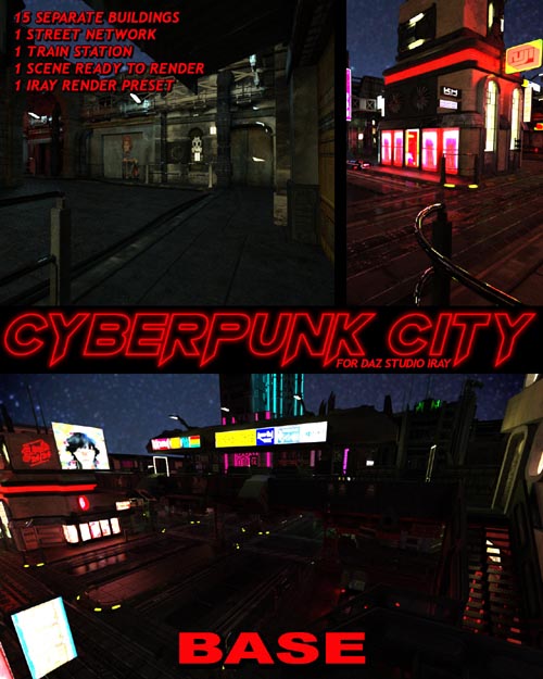 Cyberpunk City BASE for DS Iray » Best Daz3D Poses Download Site