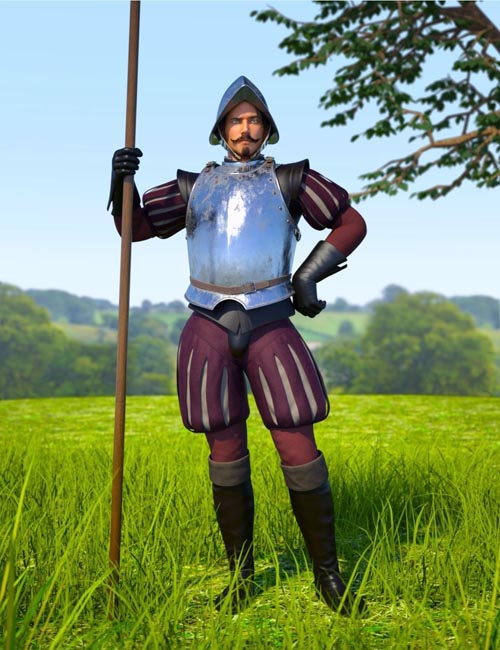 Conquistador Armor and Weapons (converted from G3M) for Genesis 8 Males