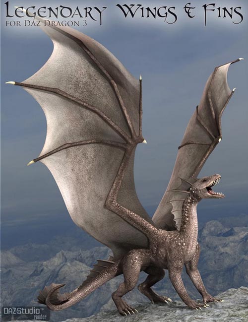 Legendary Wings & Fins HD for DAZ Dragon 3
