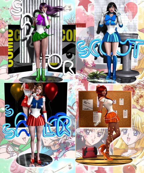 Sailorscouts cosplay pack for V4 and A4