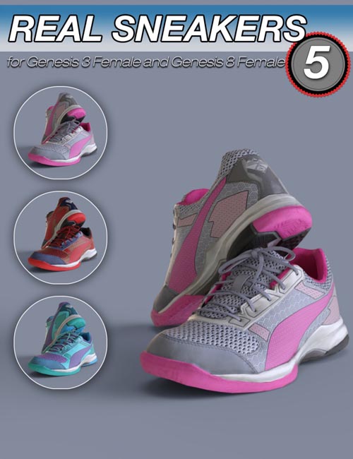 S3D Real Sneakers 5 for Genesis 3 and 8 Female(s)