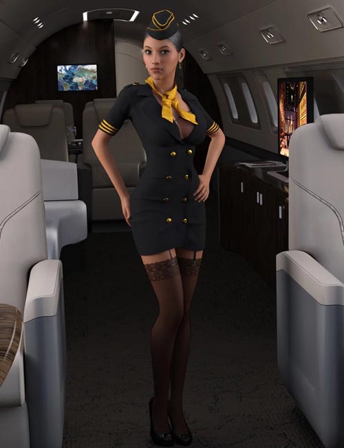 Sexy Stewardess Outfit for Genesis 8 Female