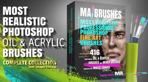 Gumroad - MA Brushes - Realistic PHOTOSHOP Oil & Acrylic Brushes