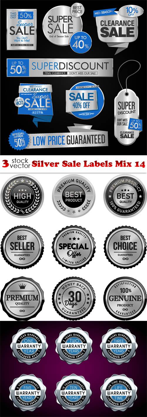 Silver Sale Labels Mix 14