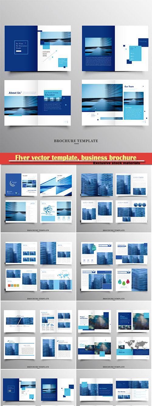 Flyer vector template, business brochure, magazine cover # 17