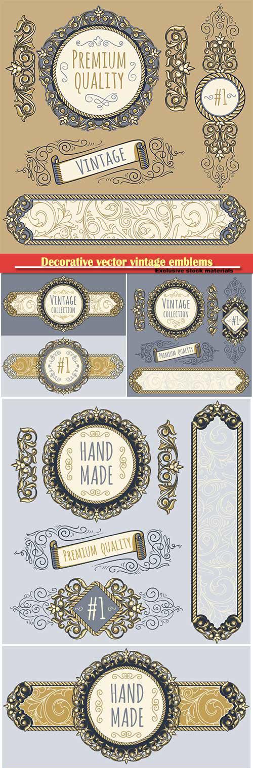 Decorative vector vintage emblems