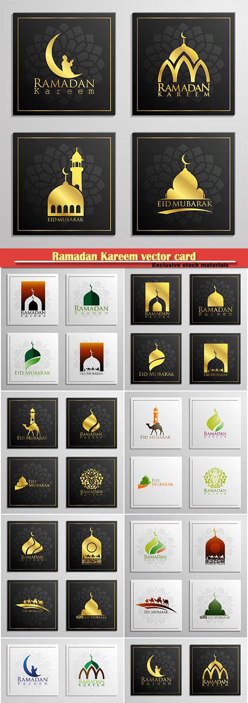 Ramadan Kareem vector card, islamic background