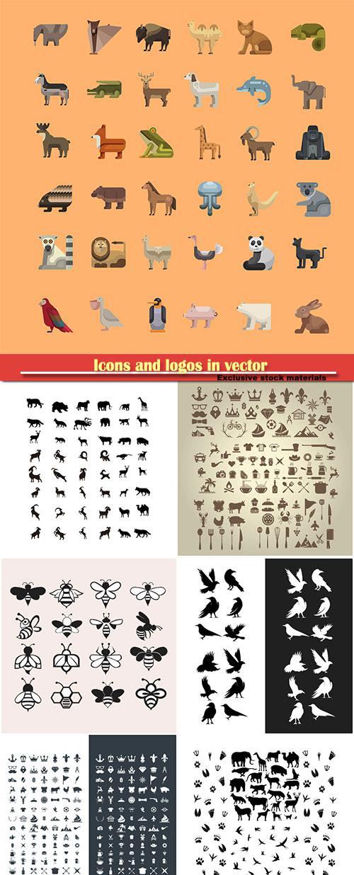 Icons and logos in vector