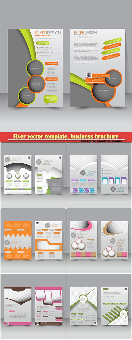 Flyer vector template, business brochure, magazine cover # 25