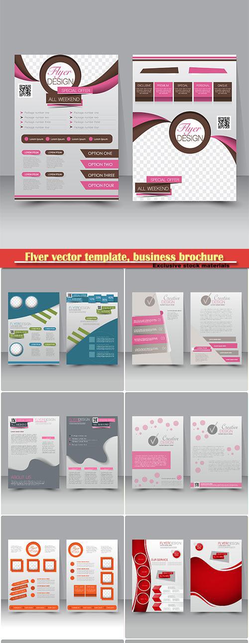 Flyer vector template, business brochure, magazine cover # 24