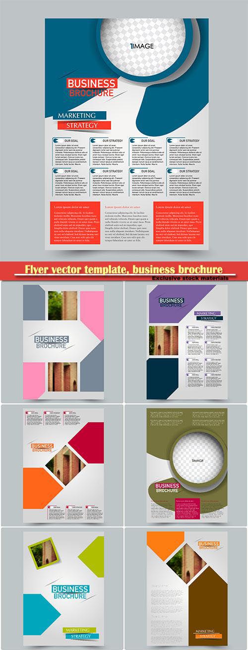 Flyer vector template, business brochure, magazine cover # 21